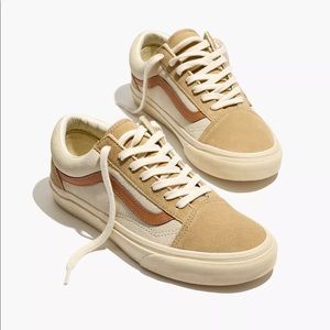 Madewell Women's Tan, Cream & Brown Suede Low-Top Sneakers